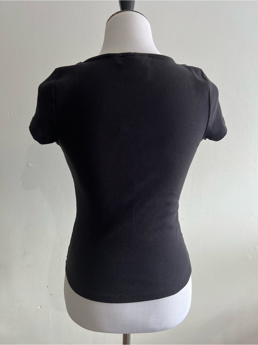 Anthropologie Maeve Black Scoop-Neck Short Sleeve Top - Picture 4 of 5